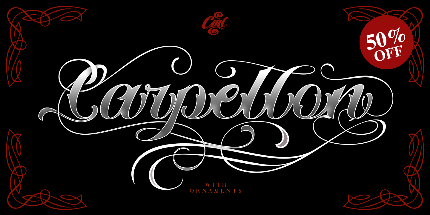 Beispiel einer Carpellon Ornament-Schriftart